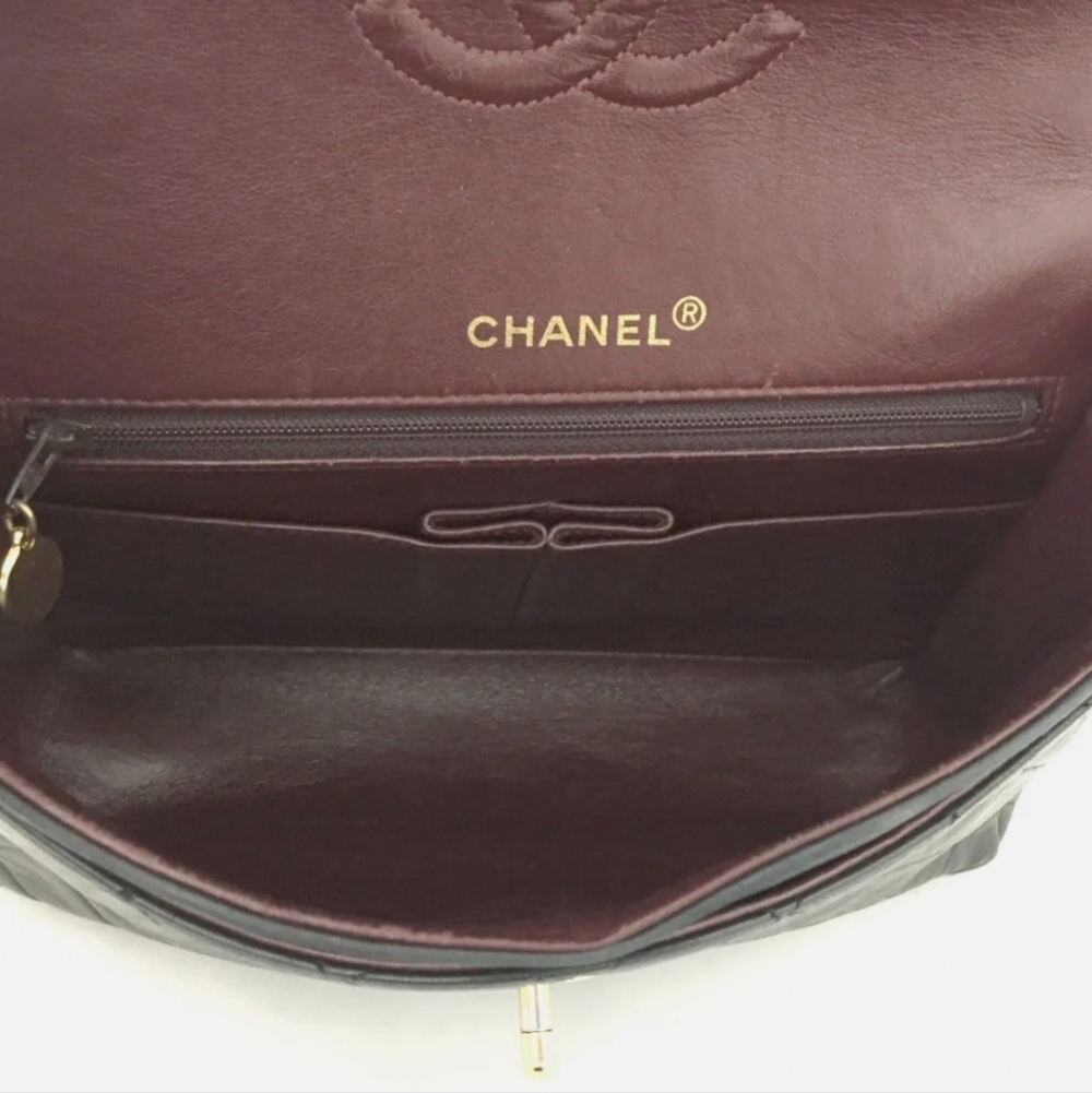 CHANEL Black Lambskin Double Flap - Picture 8 of 11